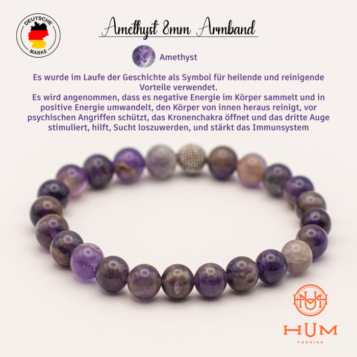 8mm Armband Amethyst – Bild 4